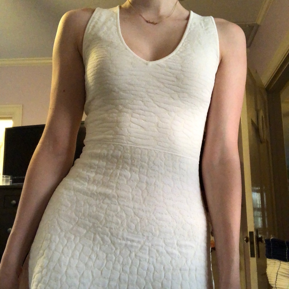Anthropologie Textured White Dress
